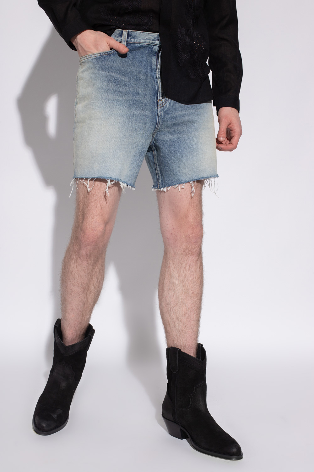 Saint laurent deals denim shorts